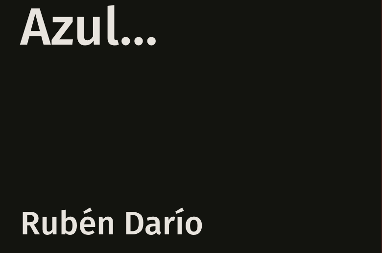 Azul… libro de Rubén Darío