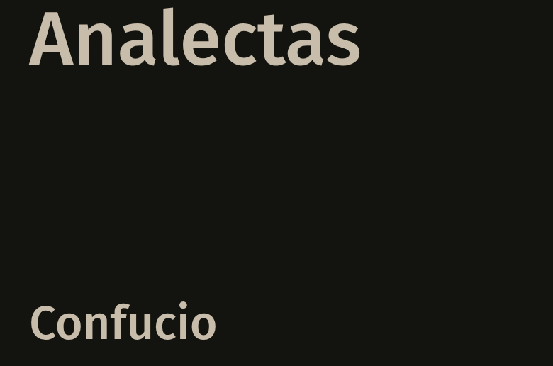 Analectas libro de Confucio