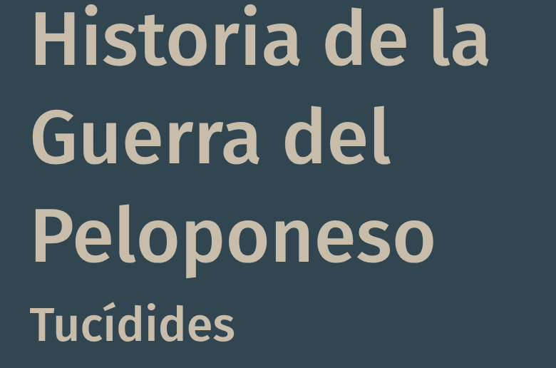 Historia de la Guerra del Peloponeso libro de Tucídides