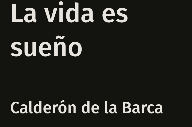 La vida es sueño libro de Calderón de la Barca