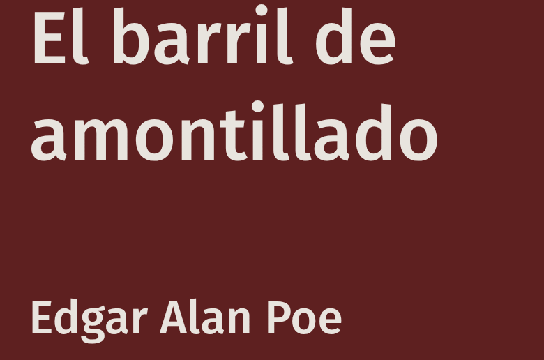 El barril de amontillado libro de Edgar Alan Poe