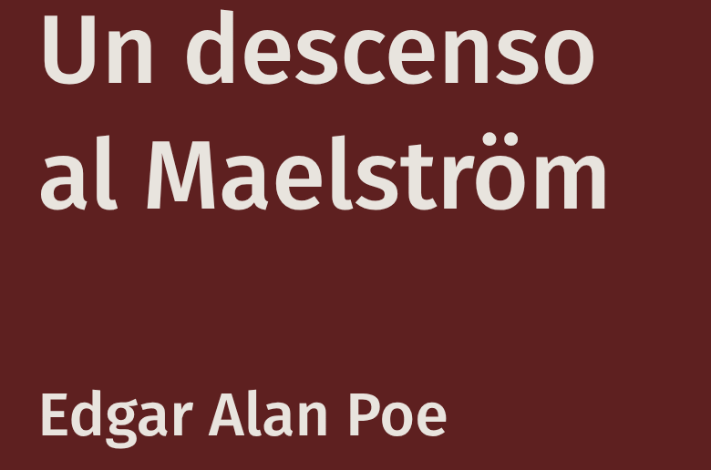 Un descenso al Maelström libro de Edgar Alan Poe