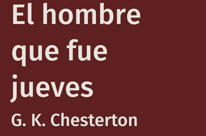 El hombre que fue jueves libro de G. K. Chesterton